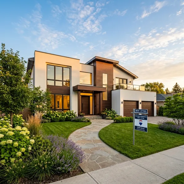 AI-generated social media post example: New Listing Announcements — created by Scribario from the prompt "Just listed: 4BR/3BA at 456 Maple Dr, $675K, pool, updated kitchen, great schools"